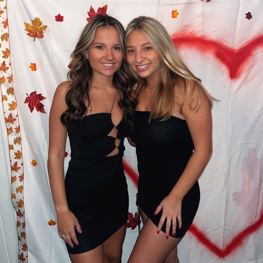 Tight black mini dress